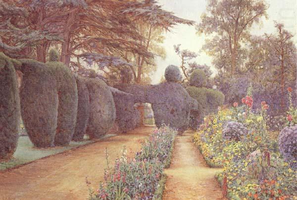 The Gardens at Campsea Ashe.Watercolur (mk46), Ernest Arthur Rowe